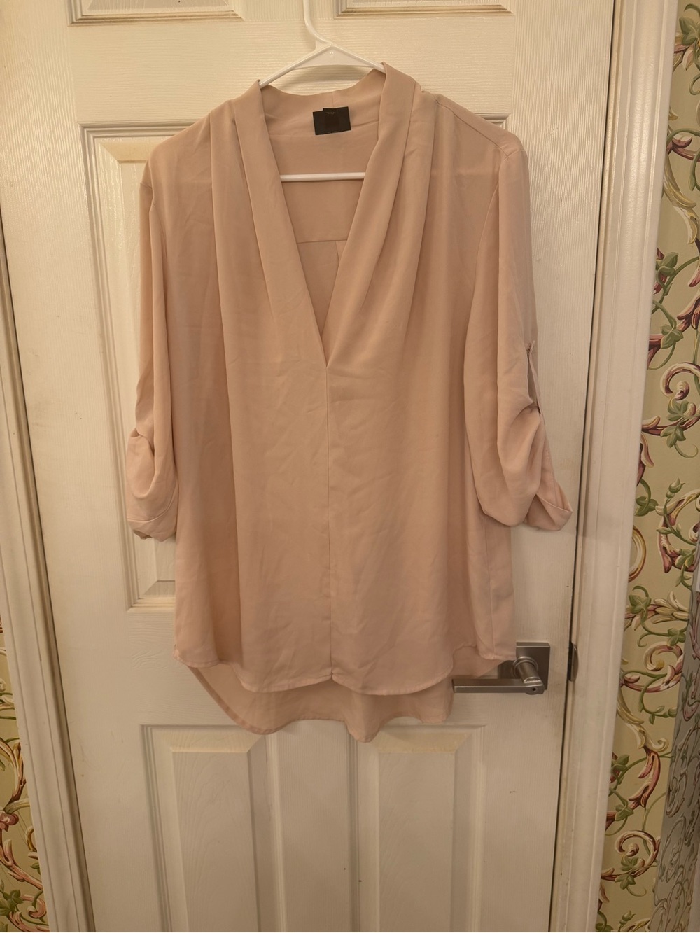 Light Pink Women’s V-Neck Blouse